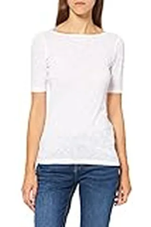 Marc O’ Polo Marc OߴPolo Mujer Camiseta de algodón orgánico con cuello barco, (White), M