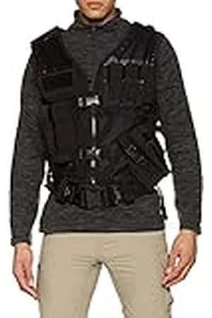 Mil-tec USMC - Chaleco táctico de Cuero PU y Textil, Color