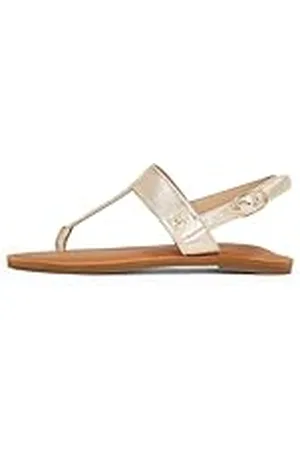 Tommy Hilfiger Sandalias Mujer Metallic Leather Thong Sandalias de dedo, Oro (Gold), 37