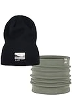 Buff ® Dúo Pack Street Knitted Gorro Lilon Long Negro y Knitted Braga de Cuello Lilon Opaline Verde Talla única Adulto