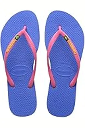 Havaianas Slim Brasil Logo, Chanclas Cómodas, Duraderas y Ligeras, Homenaje a Brasil, Bandera en Tiras y Suela, Mujer