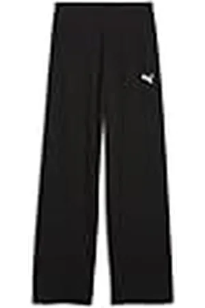PUMA ESS Elevated High-Waist Straight Leg Rib Pant, Pantalones de Punto Mujer, Black