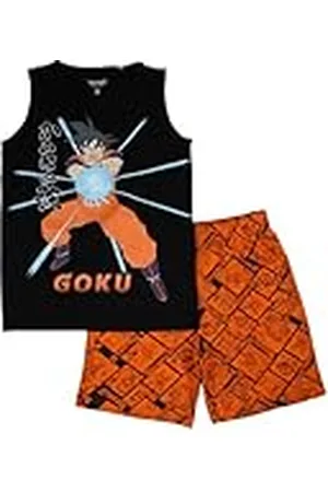 Disney DRAGON BALL, Conjunto de 2 piezas, Camiseta + Pantalones cortos, Niños, (10 a 14 años), Mixto, Niño, Niña, Suave, Lindo, Cálido, Camiseta, Pantalones cortos, MANGA, Modelo DB Z 5204218 S1-12A, NOIR