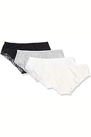 Amazon Braga Hípster de Algodón y Encaje Mujer, Pack de 4, , 40