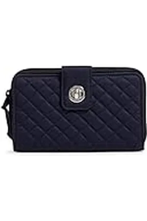 Vera Bradley Cartera de algodón para Mujer con protección RFID, Color Azul Marino clásico, algodón Reciclado, Talla única