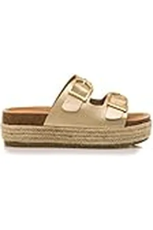 MTNG Sandalias de cuña Mujer Sandalias de cuña Perla 51902 Mujer | Sandalias de cuña Casual | sin Cierre-Abiertos | 57067 | Oro