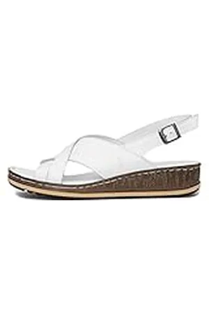 Hush Puppies Elena, Sandalias con cuña Mujer, White, 41 EU