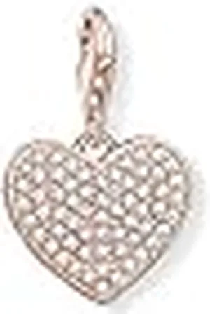 Thomas Sabo Colgante de la Colección Love & Affection, Abalorio de Corazón en Color Oro con Piedras Blancas