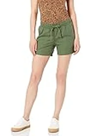 Amazon Pantalón corto en mezcla de lino con cordón de cierre y entrepierna de 12,7 cm (disponible en tallas grandes) Mujer, , 6XL Grande