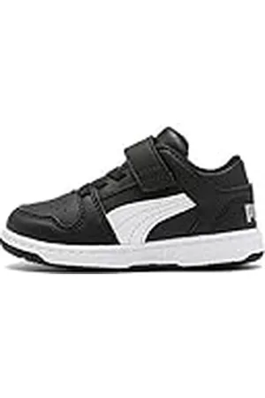PUMA PM Rebound Layup Lo SL V Inf, Zapatillas Deportivas Bebé-Niños, Multicolor Black White-High Rise, 20 EU