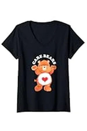 Care Bears Mujer Tenderheart sosteniendo Logo Camiseta Cuello V