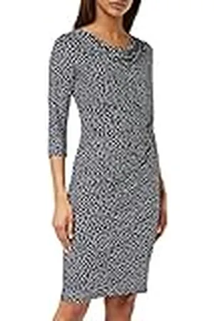 Gina Bacconi Vestido de Cuello Redondo de Jersey Estampado cóctel, , 48 para Mujer