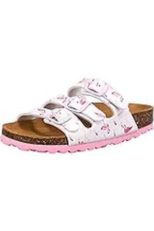 LICO Bioline Flaminco, Mules Niñas, Blanco (Weiss/Rosa Weiss/Rosa), 34 EU