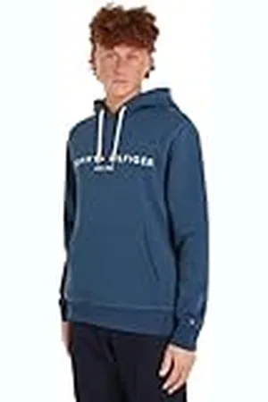 Tommy Hilfiger Sudadera Hombre Tommy Logo con Capucha, Azul (Aegean Sea), XS