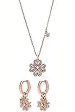 Emporio Armani Collar y aretes de plata de ley en tono oro rosa de mujer, Set