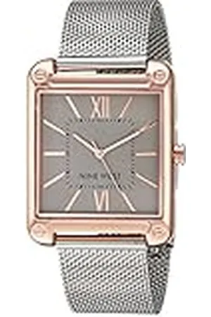 Nine West Reloj de pulsera de malla para mujer