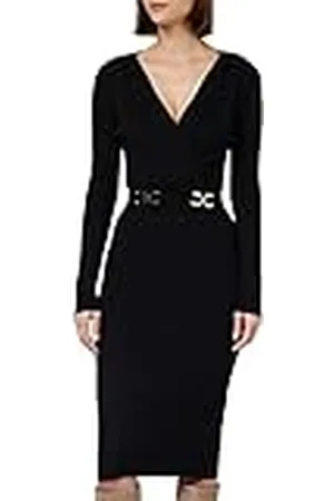 Morgan Vestido de punto ajustado con hebillas XS