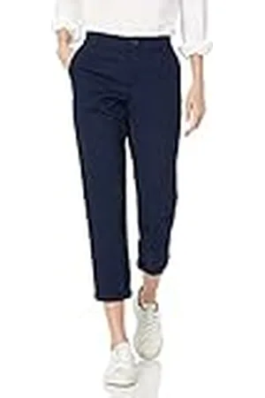 Amazon Pantalón Caqui de Talle Medio Corte Ajustado Pernera Cónica (Disponible en Tallas Grandes) Mujer, , 48
