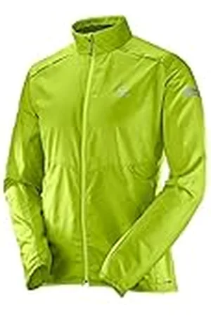 Salomon Hombre Chaqueta cortaviento Agile, Mezcla de sintéticos, Verde lima, S