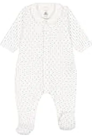Petit Bateau Dormir bien pijamas para Unisex bebé, Blanco Marshmallow / Azul Enneige, Prematuro
