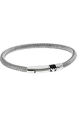 Emporio Armani Pulsera para Hombre, Pulsera de Acero Inoxidable Plateada, EGS1623040, Plata Sterling