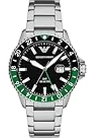 Emporio Armani Reloj para hombre de acero inoxidable con hora GMT dual, AR11589