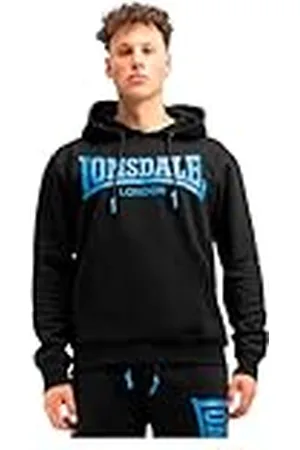 Lonsdale London Chatsworth Sudadera con, Negro Y Azul, 3XL para Hombre
