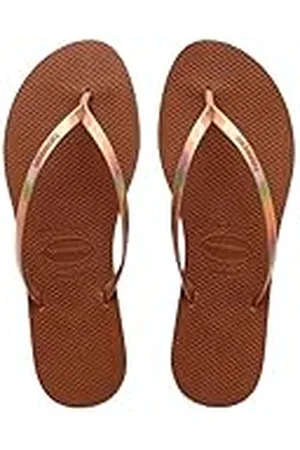 Havaianas You Metallic, Sandalias Cómodas, Elegantes y Versátiles, Tiras Finas con Acabado Metálico, Pequeño Tacón, Mujer