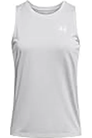 Under Armour Tech Tank Twist Camiseta sin mangas de mujer para entrenar, ligera camiseta de deporte, color gris halo/blanco/blanco