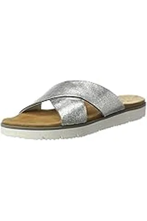 QS by s.Oliver 27106, Sandalias con Cuña Mujer, Plateado (Silver Crackle 936), 42 EU
