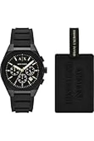 Armani Exchange Reloj Analógico para Hombres de Cuarzo con Correa en Silicona AX7165SET