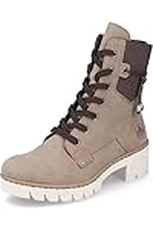 Rieker Mujer Botines X5720, señora Botines con Cordones,Botas de Chukka,Botas Cortas,Botas con Cordones,Beige (Beige / 64),39 EU / 6 UK