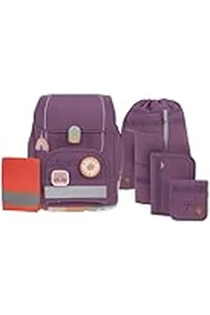 LÄSSIG LÄSSIG Juego de mochilas escolares de 7 piezas para niños/ School Set Boxy Unique, purple