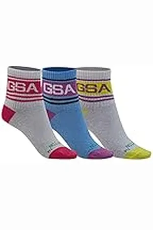 GSA Calcetines a rayas de superalgodón/paquete de 3 calcetines unisex - Niños y adolescentes