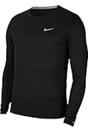 Nike M NK DF Miler Top LS Long Sleeved t-Shirt, Hombre, Black/Reflective silv