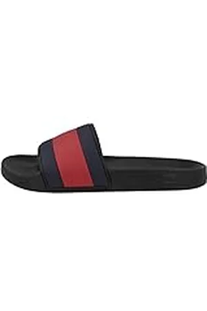 Tommy Hilfiger Hombre Chanclas Rubber TH Flag Pool Slide Chancletas, (Black), 40 EU