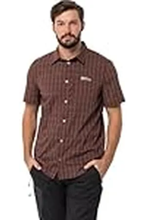 Jack Wolfskin Camisa Rays Stretch Vent para Hombre Manga Corta, Atacama Rojo, S