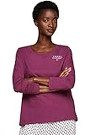 Tommy Hilfiger Camiseta de Manga Larga Mujer con Cuello Redondo, Rojo (Heritage Plum), L