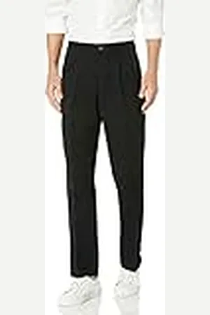 Amazon Pantalón Chino Plisado, Resistente a Las Arrugas y de Corte clásico (Disponible en Tallas Grandes y Largos Especiales) Hombre, , 42W / 28L