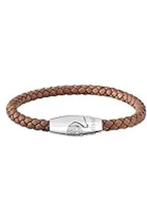 Timberland BACARI TDAGB0001703 - Pulsera para hombre de acero inoxidable y plata y piel , longitud: 20 cm, Eine Grösse, Acero inoxidable Cuero, No es una piedra preciosa
