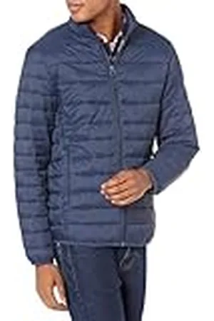 Amazon Chaqueta Acolchada Ligera, Resistente a la Lluvia y Plegable (Disponible en Tallas Grandes y Largos Especiales) Hombre, , L