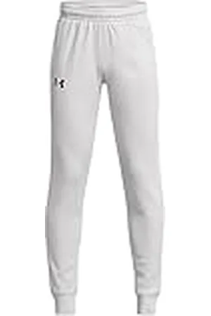 Under Armour UA Armour Fleece Joggers Pantalones de deporte para niños, cálidos y cómodos pantalones para niño para el invierno, color gris halo/negro