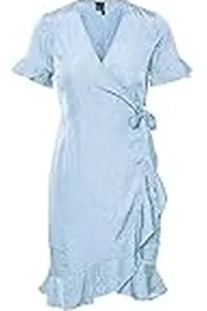 VERO MODA Vmhenna 2/4 Wrap Frill Dress Noos Vestido, , M para Mujer