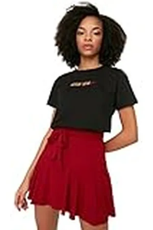 Trendyol Pantalones Cortos de Cintura Alta y Pierna Recta para Mujer Joven, , XS