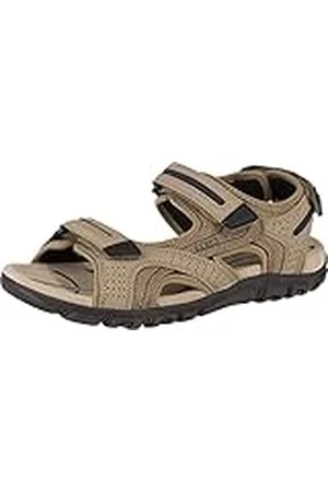 Geox Uomo Sandal Strada D, Sandalias para Hombre, Multicolor (Sand/Navy), 47 EU