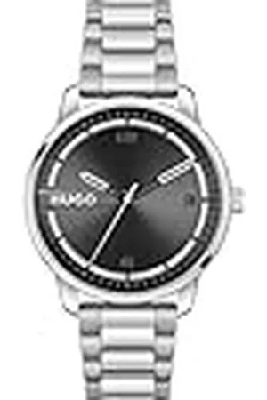 HUGO BOSS Reloj con Movimiento de Cuarzo de Tres Manecillas para Hombre Colección #Stamp con Correa de Acero Inoxidable Plateada - 1530364