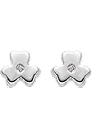 Luxenter Pendientes para Niña en Plata de Ley 925 con Circonita Brillante Color Plateado Acabado en Rodio Diámetro 4,5 mm Modelo Yscu