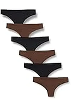 Amazon Ropa Interior de Microfibra (Estilo Hípster y Tanga, Disponible en Tallas Grandes) Mujer, Pack de 6, , 40