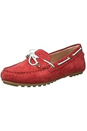 Geox D Leelyan C, Mocasines para Mujer, Multicolor (Red/White), 38 EU
