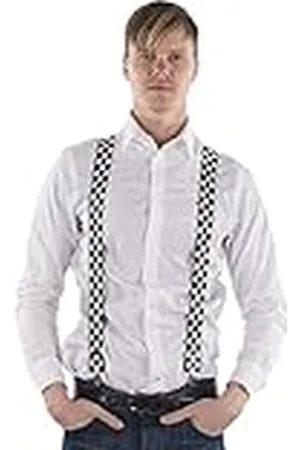 Dress up America Tirantes a cuadros en blanco y negro